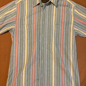 Eddie Bauer Blue and Pink Casual Button Down Shirt
- Minor little hole